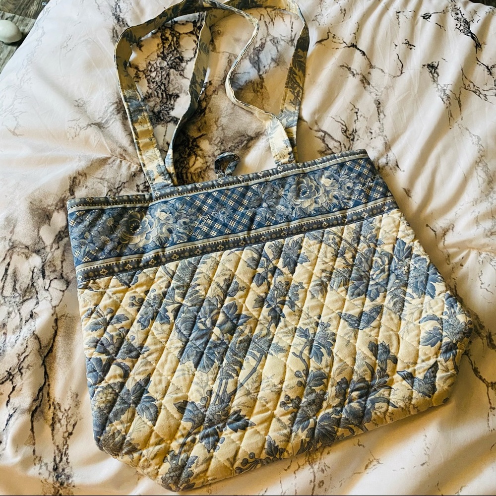 RARE Vera Bradley Blue Etoile Quilted Tote Bag